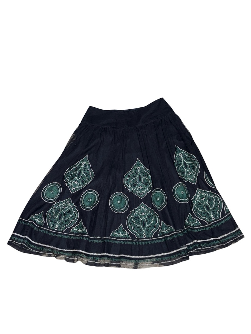 Peter Nygård A-Line Embroidered Lined Skirt
